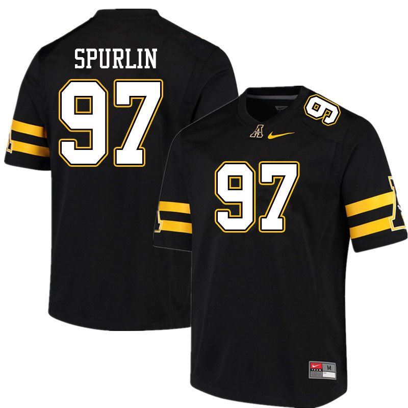 Men #97 Caleb Spurlin Appalachian State Mountaineers College Football Jerseys Sale-Black